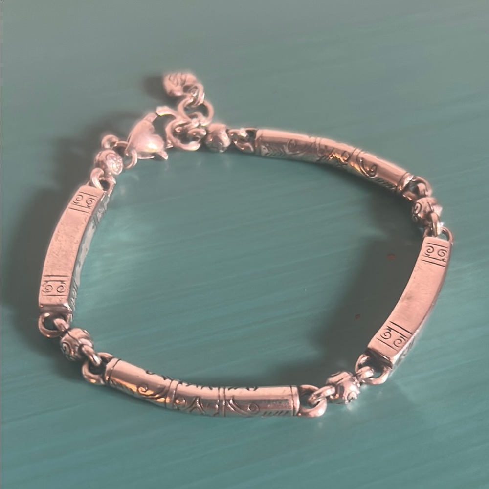 Brighton Vintage Marrakesh Bracelet Silver Bracelet with Decorative Curved Links